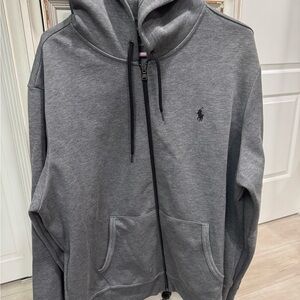 Polo by Ralph Lauren Gray Men's Performance Hoodie Zip Up Sweater